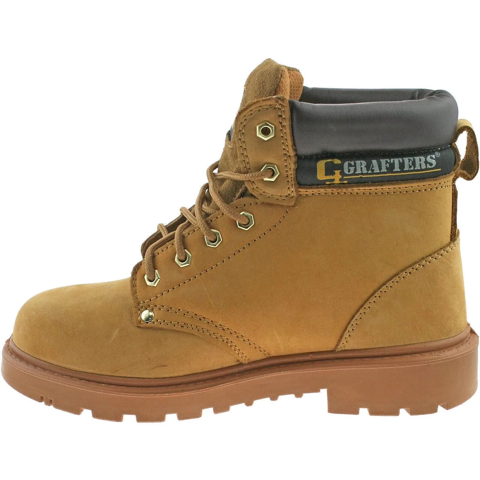 Grafters Steel Toe Safety Work Boots Size Uk 4 - 16 Honey Nubuck M629