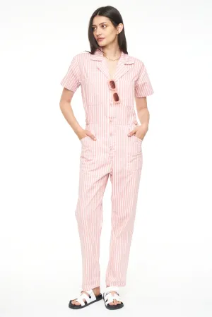 GROVER SHORT SLEEVE FIELD SUIT - PEONY STRIPE