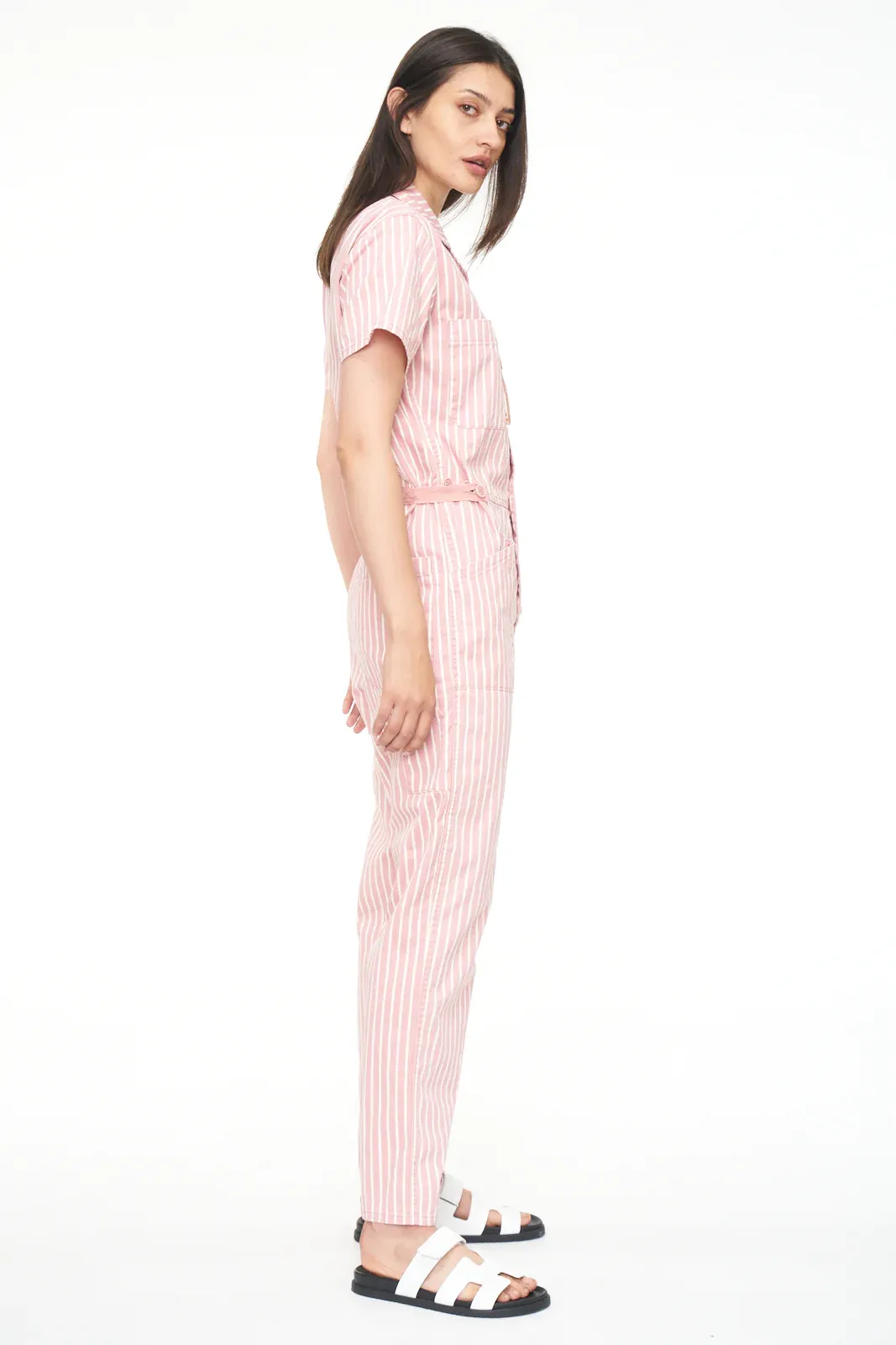 GROVER SHORT SLEEVE FIELD SUIT - PEONY STRIPE