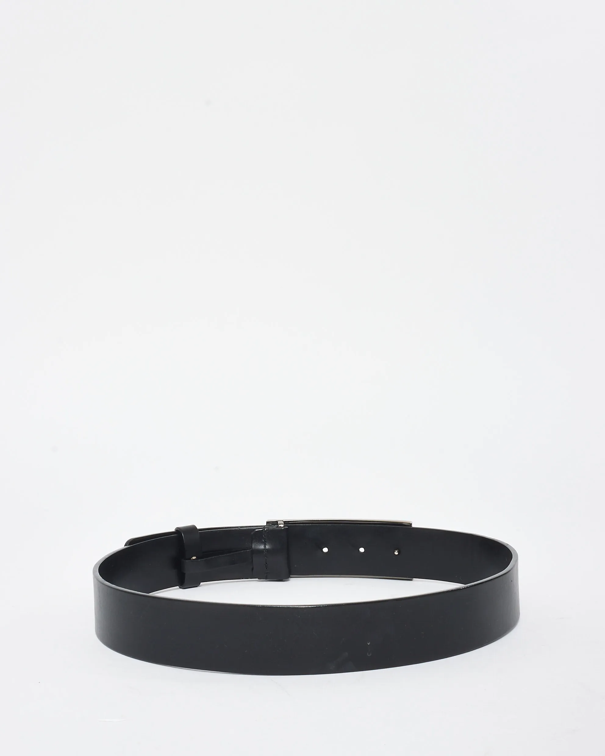 Gucci Black Leather Large G Belt - 75/30