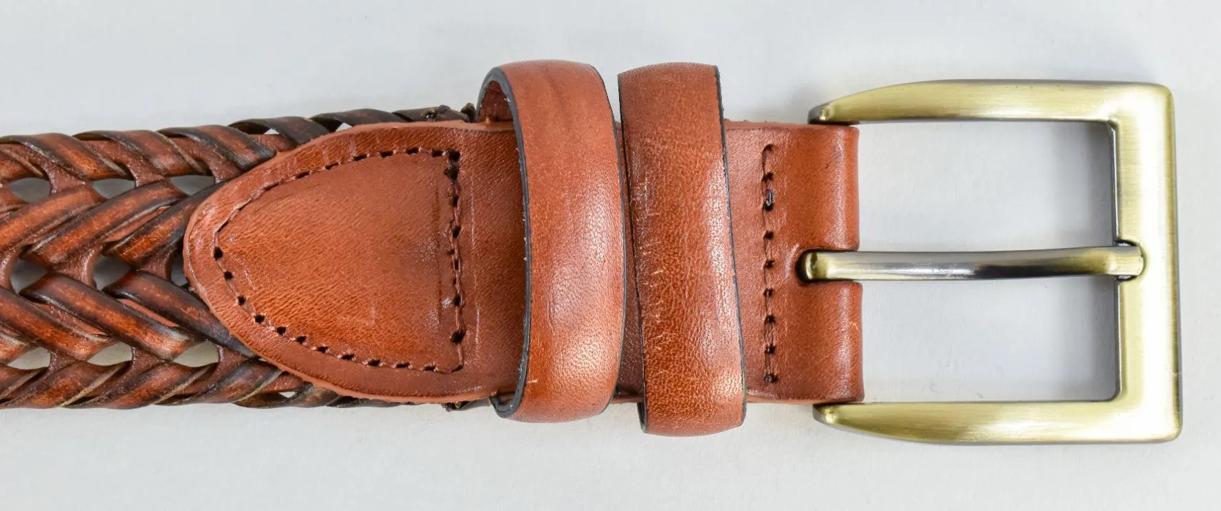 Gun Hill Men's Plaited Leather Belt Black Tan