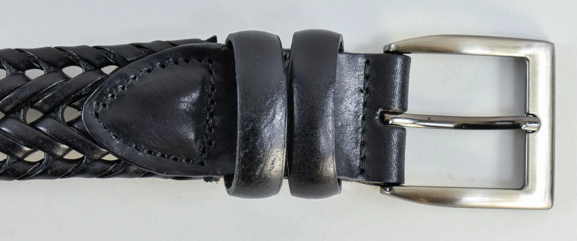 Gun Hill Men's Plaited Leather Belt Black Tan
