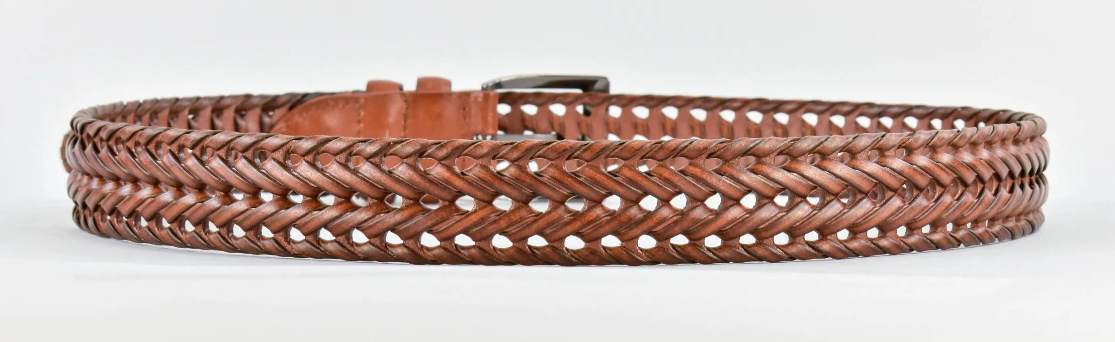 Gun Hill Men's Plaited Leather Belt Black Tan