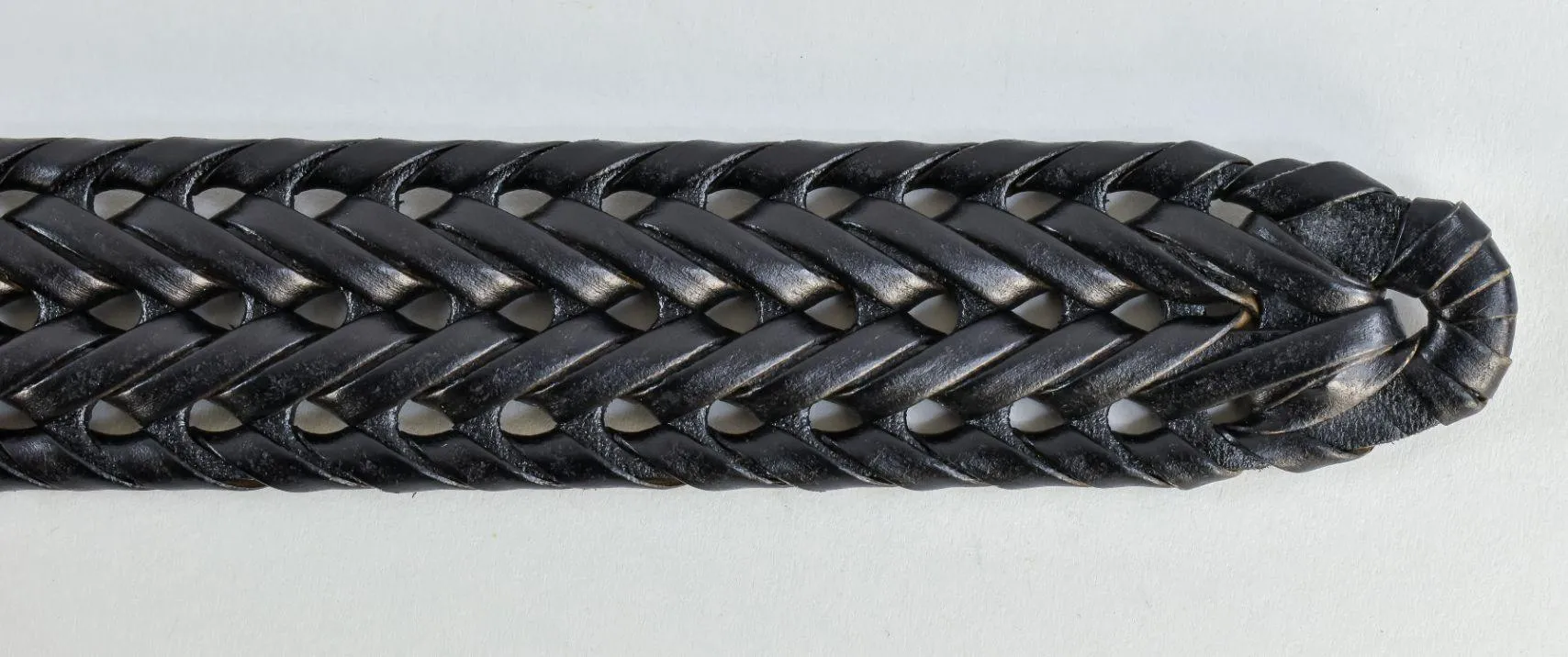 Gun Hill Men's Plaited Leather Belt Black Tan