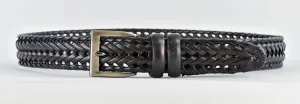 Gun Hill Men's Plaited Leather Belt Black Tan