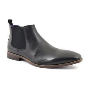 Handmade Black Leather Chukka Boots for Men