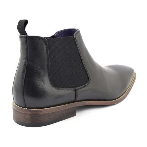 Handmade Black Leather Chukka Boots for Men