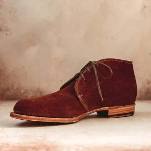 Handmade Brown Suede Ankle Boots for Men with Lace-Up Closure