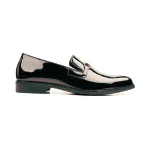 Handmade Custom Black Patent Leather Mens Loafers
