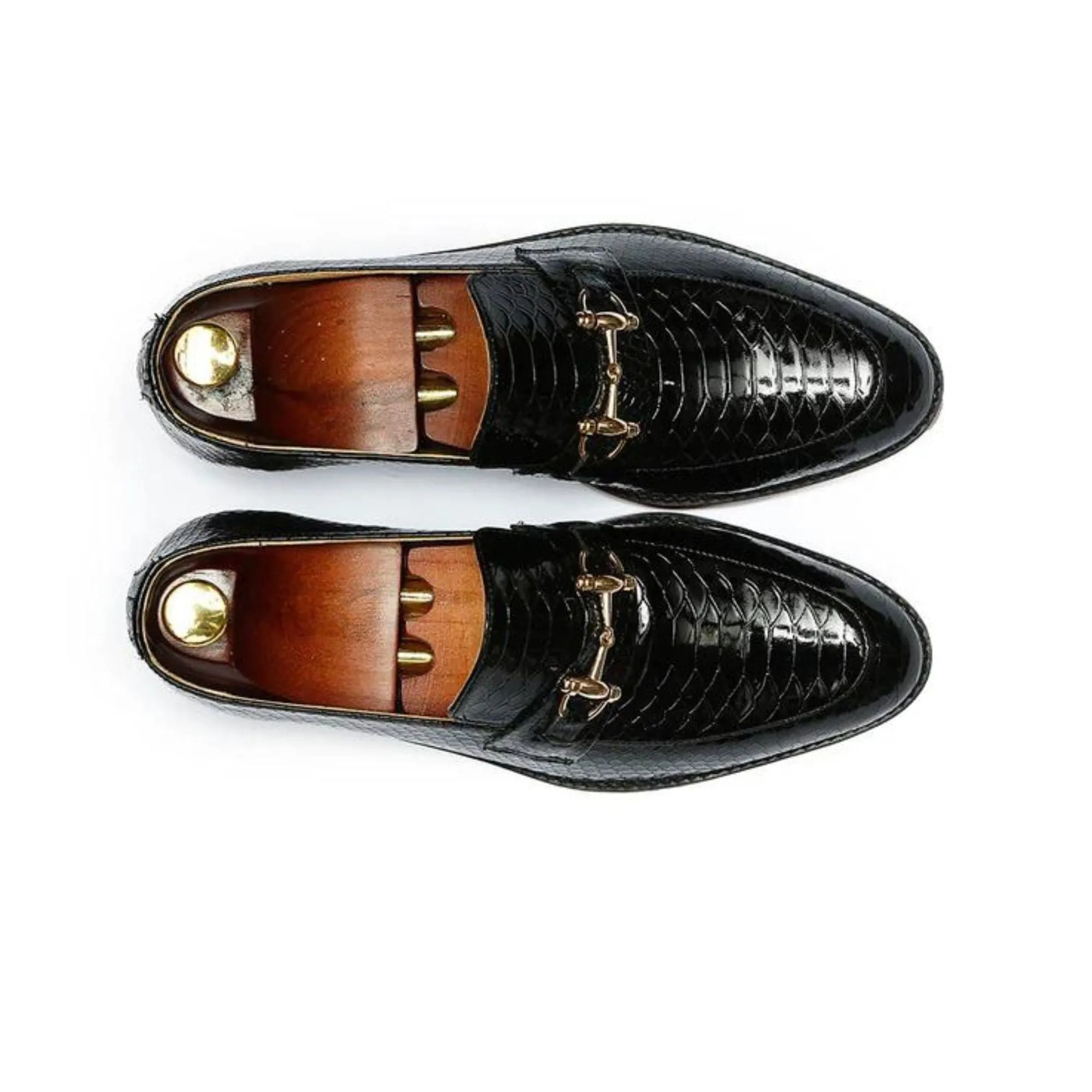 Handmade Custom Calf Leather Black Mens Loafers