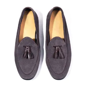 Handmade Full Grain Suede Slip-On Loafers for Men