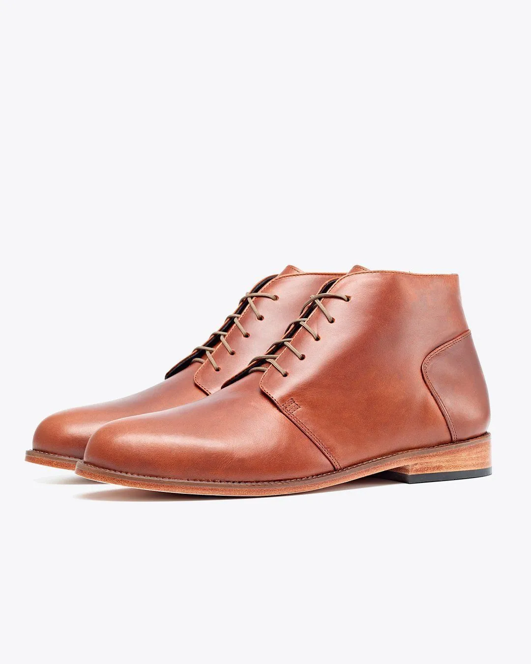 Handmade Tan Brown Leather Chukka Boots for Men