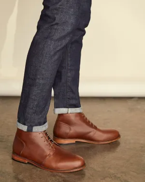 Handmade Tan Brown Leather Chukka Boots for Men