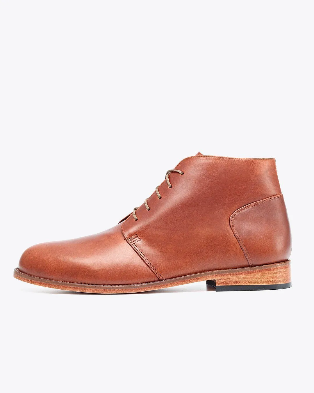 Handmade Tan Brown Leather Chukka Boots for Men