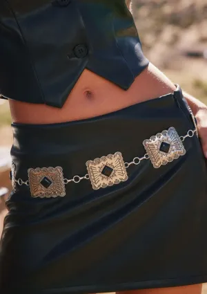Hattie Rectangle Silver Statement Belt