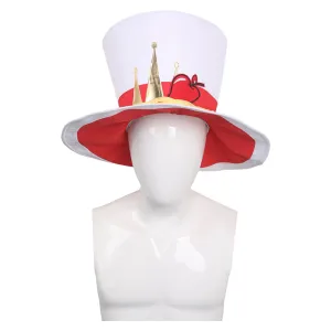 Hazbin Hotel Lucifer Cosplay White Top Hat Costume Accessories Outfits Halloween Carnival Suit