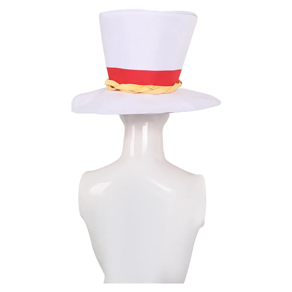 Hazbin Hotel Lucifer Cosplay White Top Hat Costume Accessories Outfits Halloween Carnival Suit