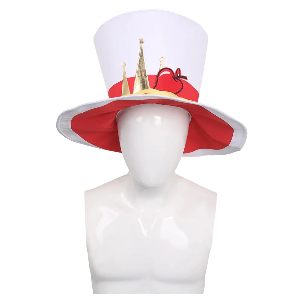 Hazbin Hotel Lucifer Cosplay White Top Hat Costume Accessories Outfits Halloween Carnival Suit