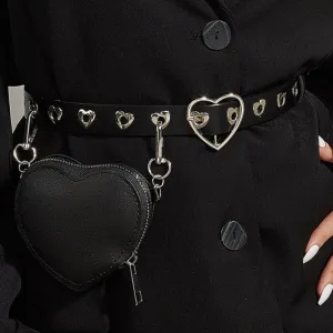 Heart hollow out bag adjustable belt