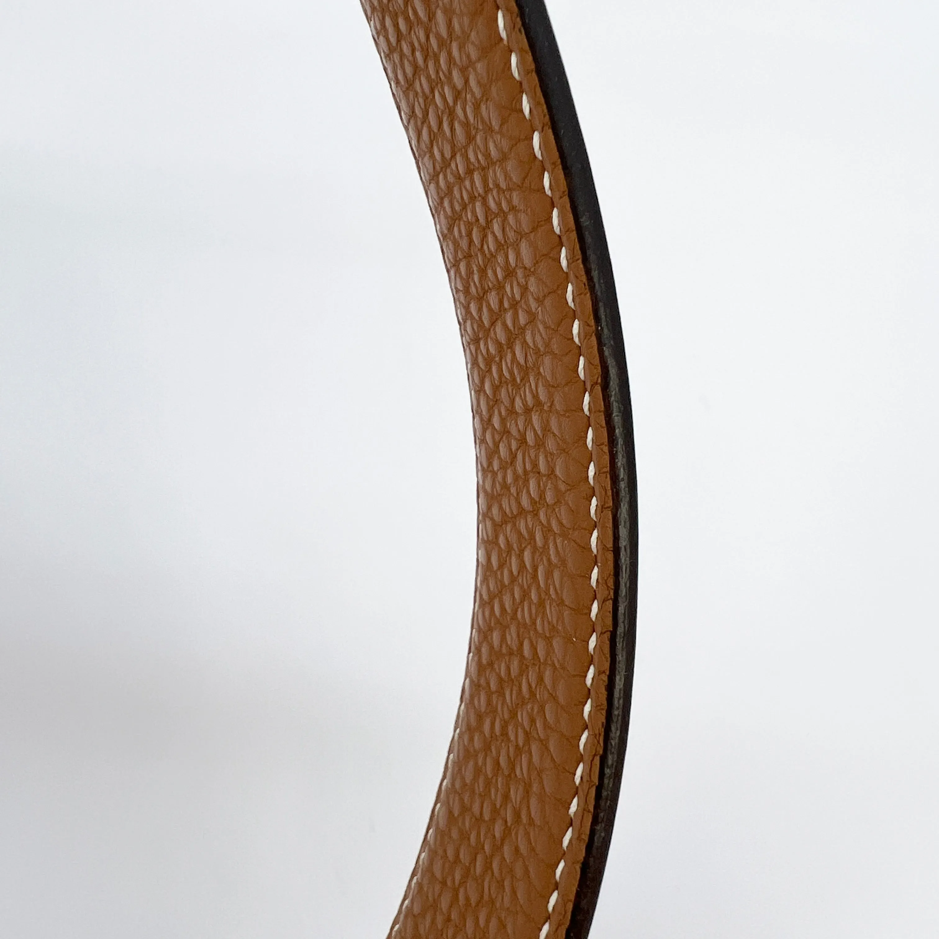 Hermes H Strie Buckle Reversible Belt Leather Medium 85 Black/Brown [Guaranteed Authentic]