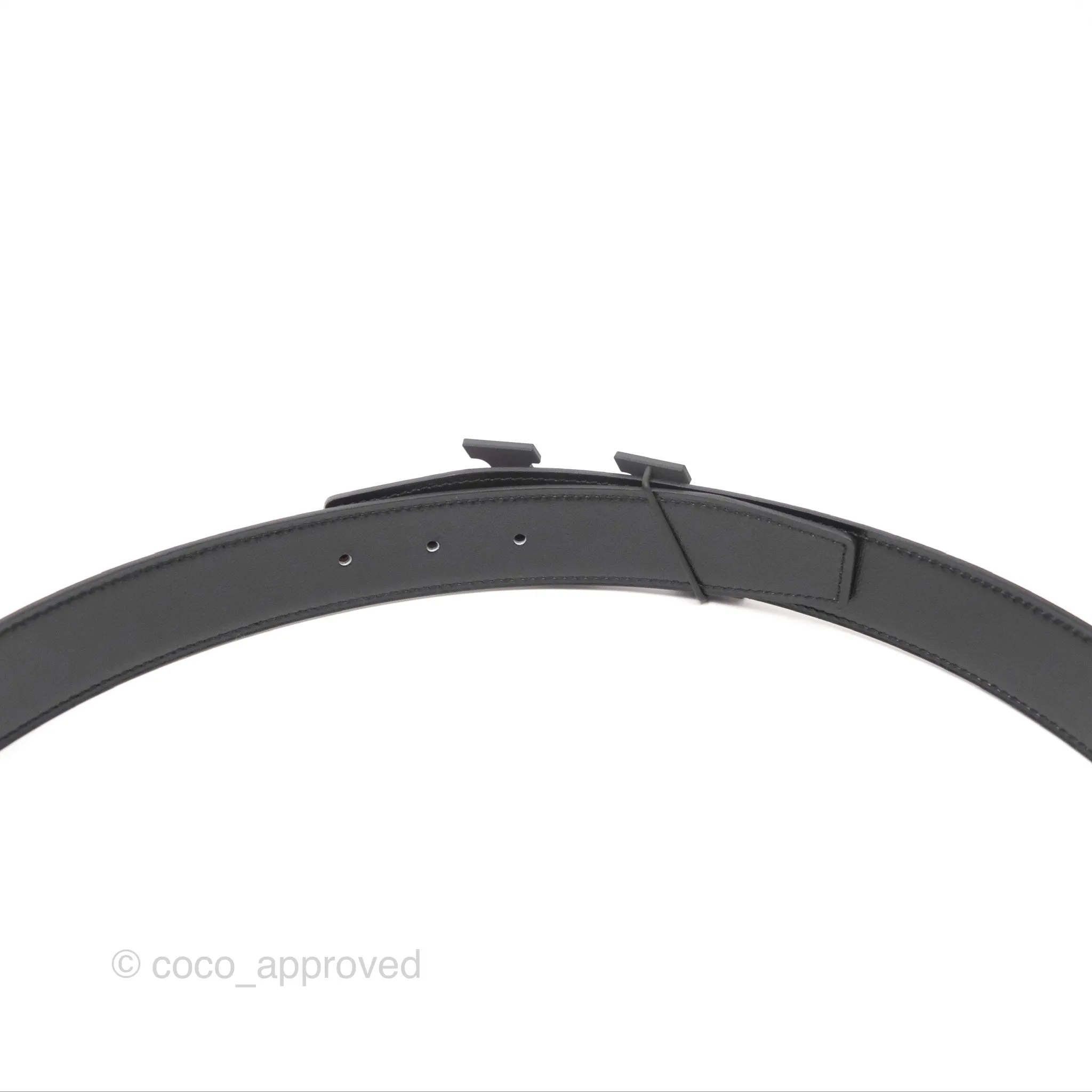 Hermès H Speed Belt Buckle & Reversible Leather Strap Black Silver Hardware 32mm