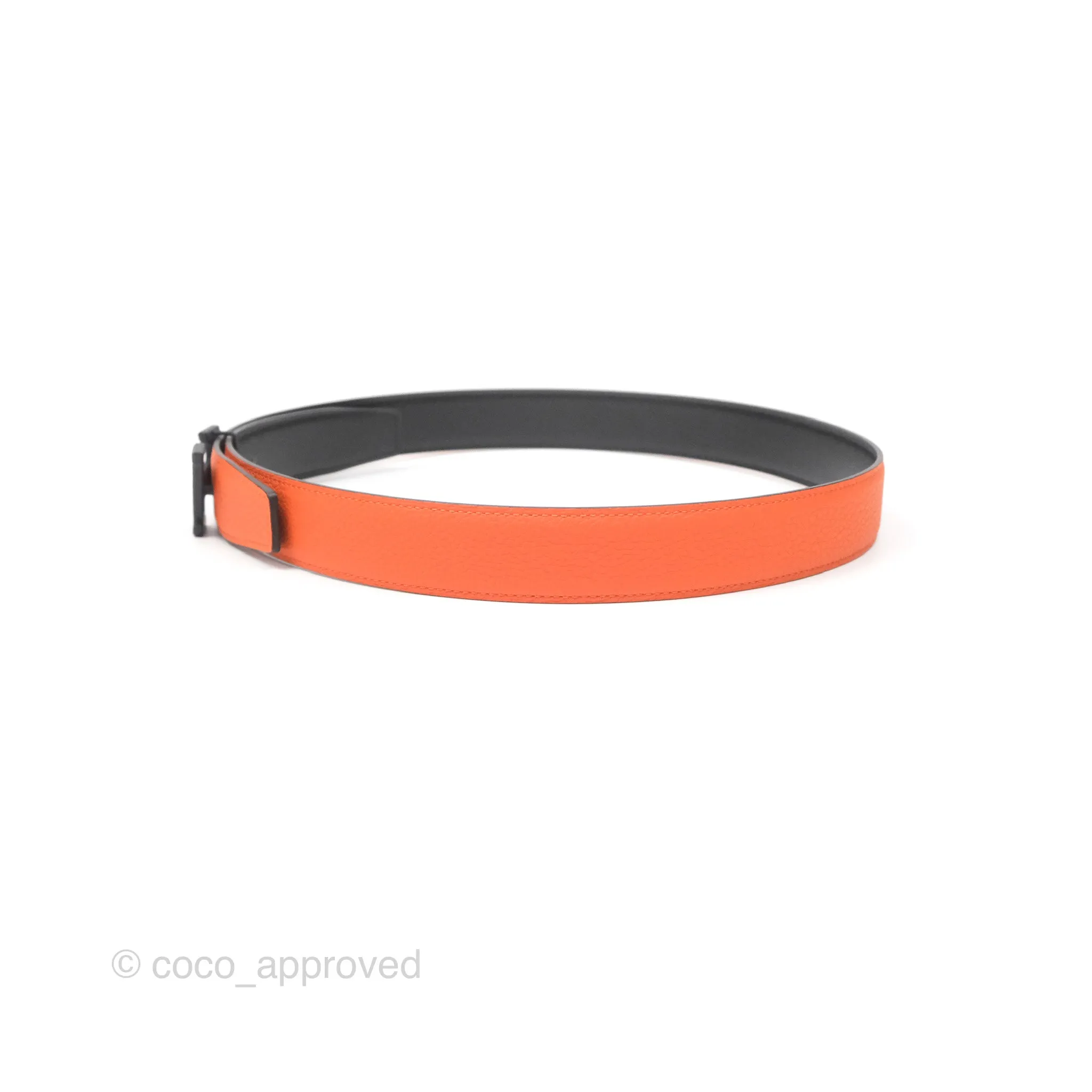 Hermès H Speed Belt Buckle & Reversible Leather Strap Black Silver Hardware 32mm