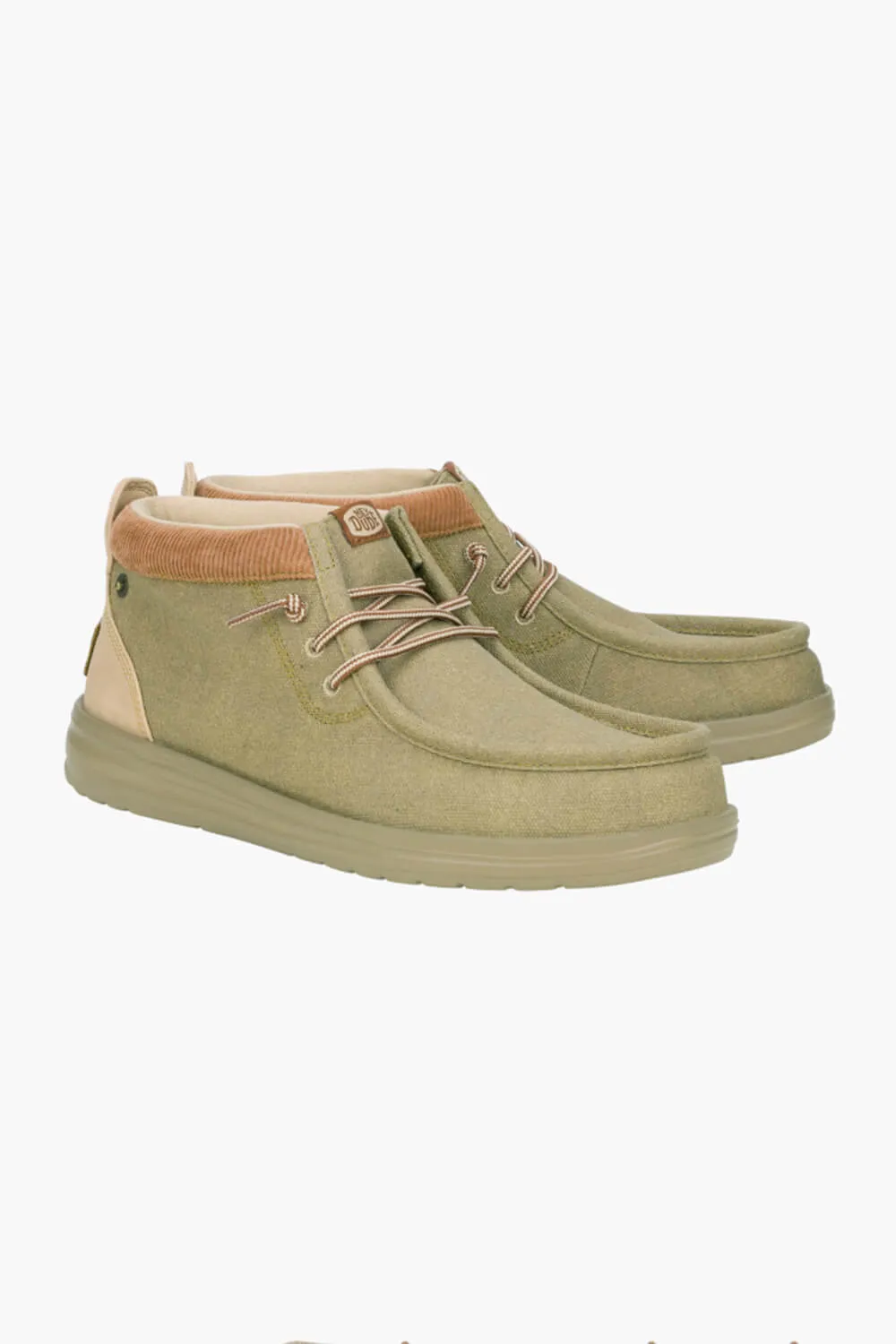 HEYDUDE Men’s Wally Mid Gripr Workwear Boots in Cream | 41867-13R