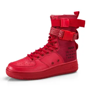 Hot Sale Fashion High Top Buckle Lovers Breathable Casual Sneakers zapatillas Personality street style couple shoes