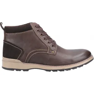 Hush Puppies DEAN Mens Waxy Nubuck Chukka Boots Brown