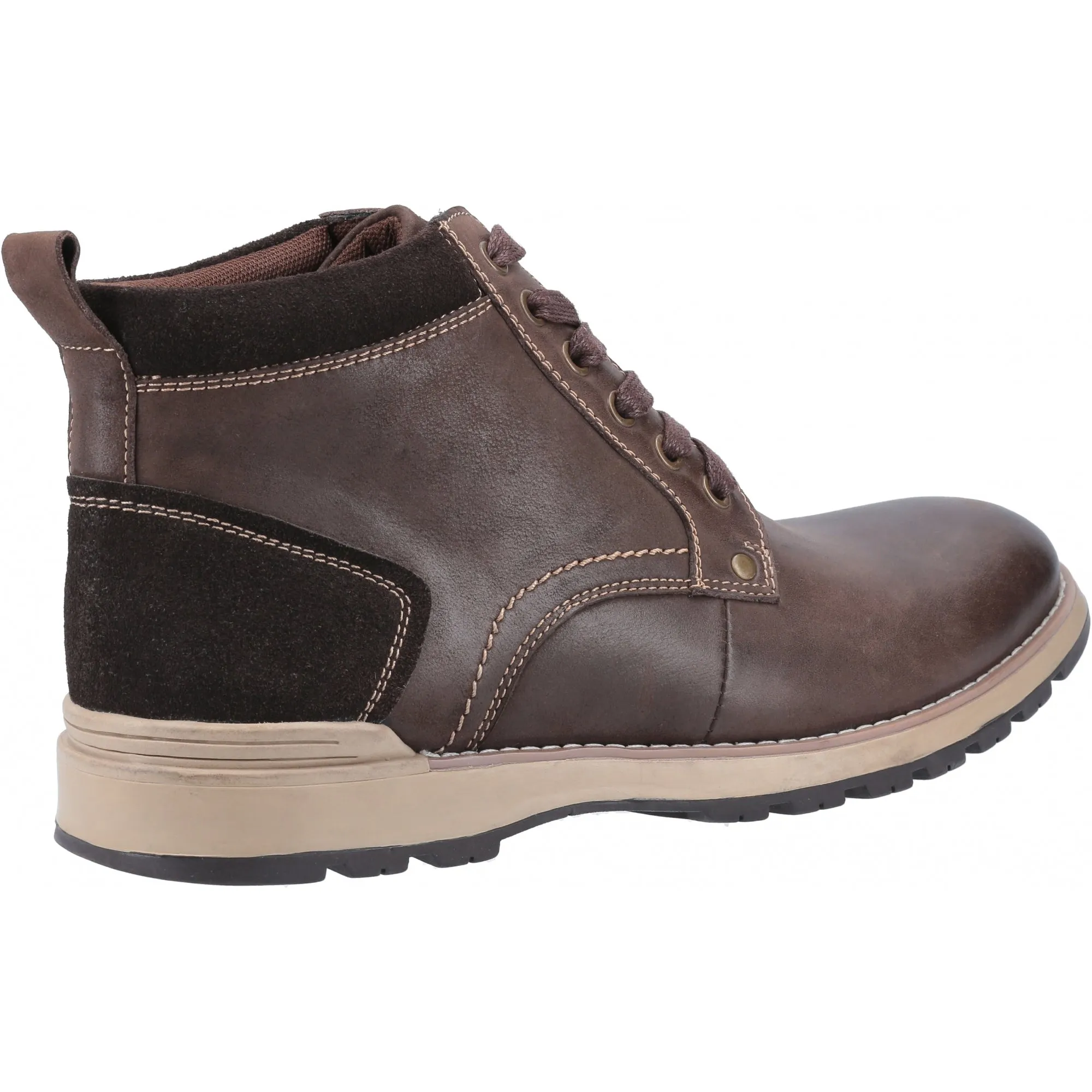 Hush Puppies DEAN Mens Waxy Nubuck Chukka Boots Brown