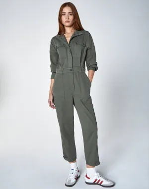 JANNA Funnel Neck Coverall in Kelp
