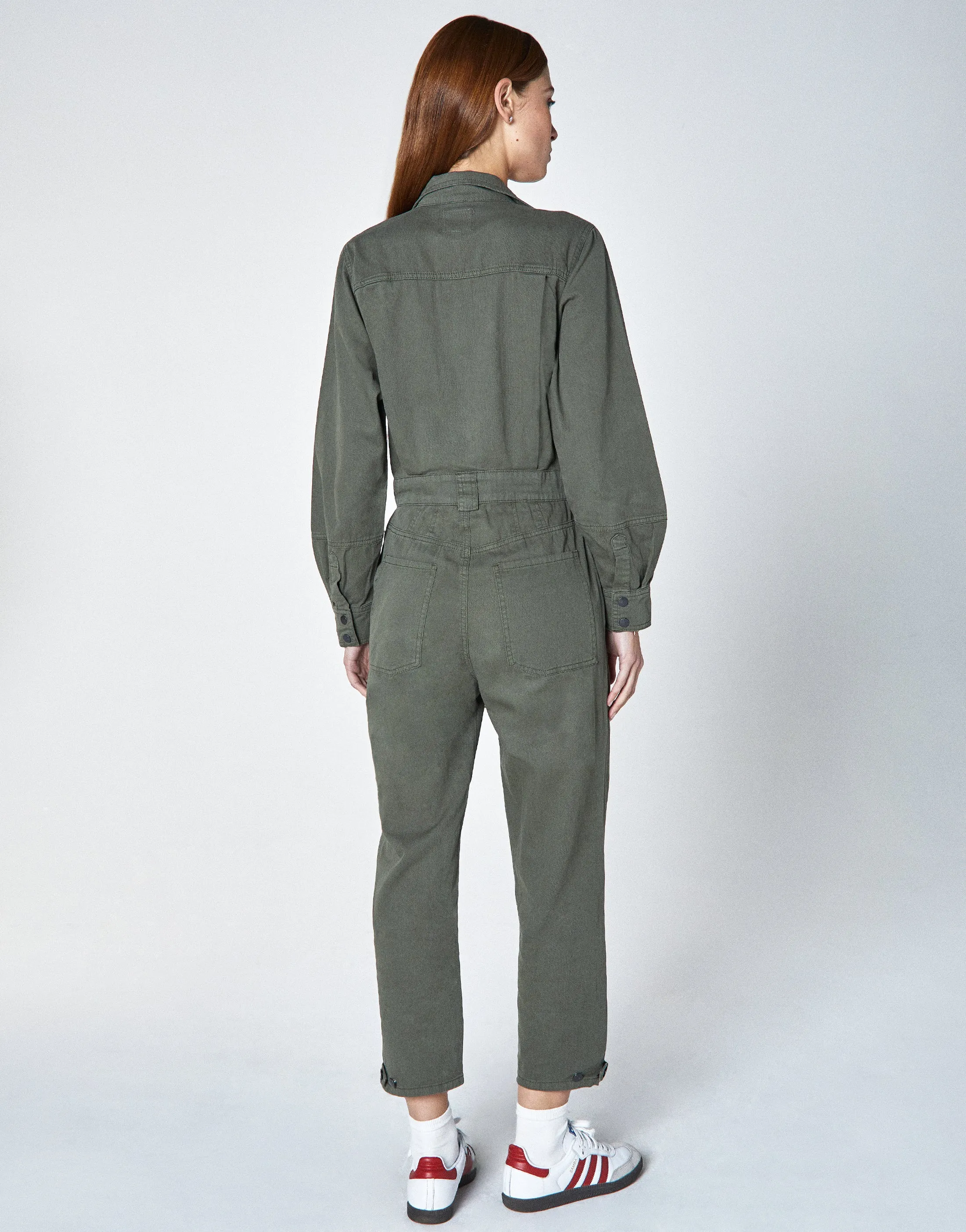 JANNA Funnel Neck Coverall in Kelp