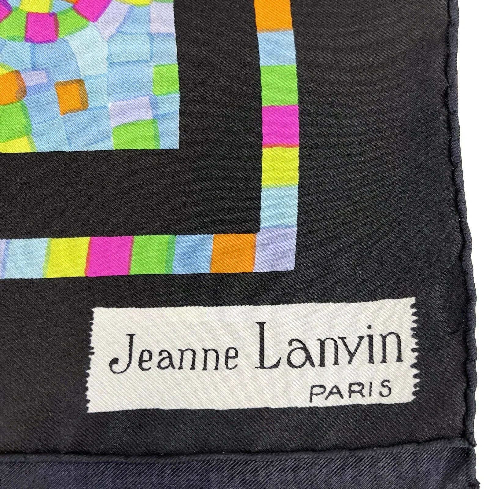 Jeanne Lanvin - Neon Mosaic w/ Black Border - Multicolor - One Size