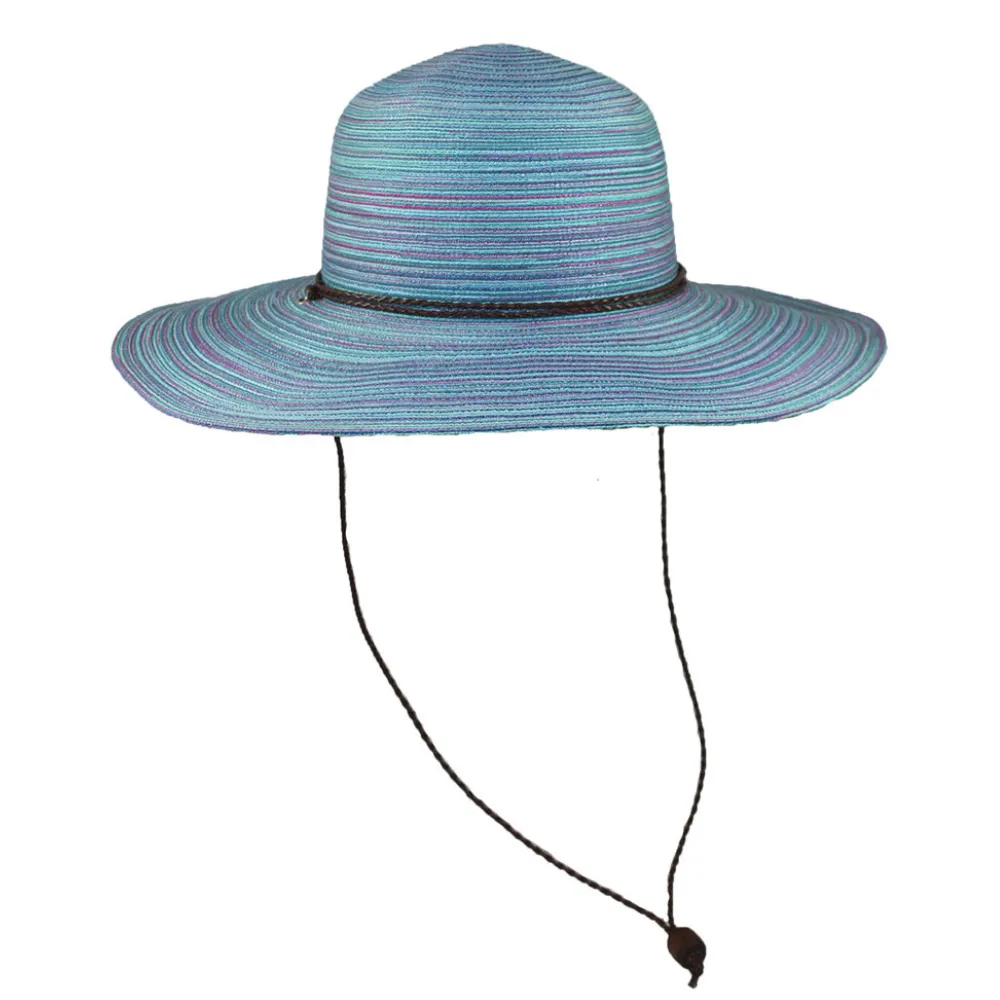 Jeanne Simmons Accessories 4" Flat Blue Mix Brim Hat (Women's)