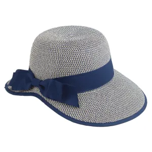 Jeanne Simmons Accessories Backless Navy Mix Brim Hat (Women's)