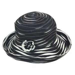 Jeanne Simmons Accessories Flower Black Ribbon Hat (Women's)