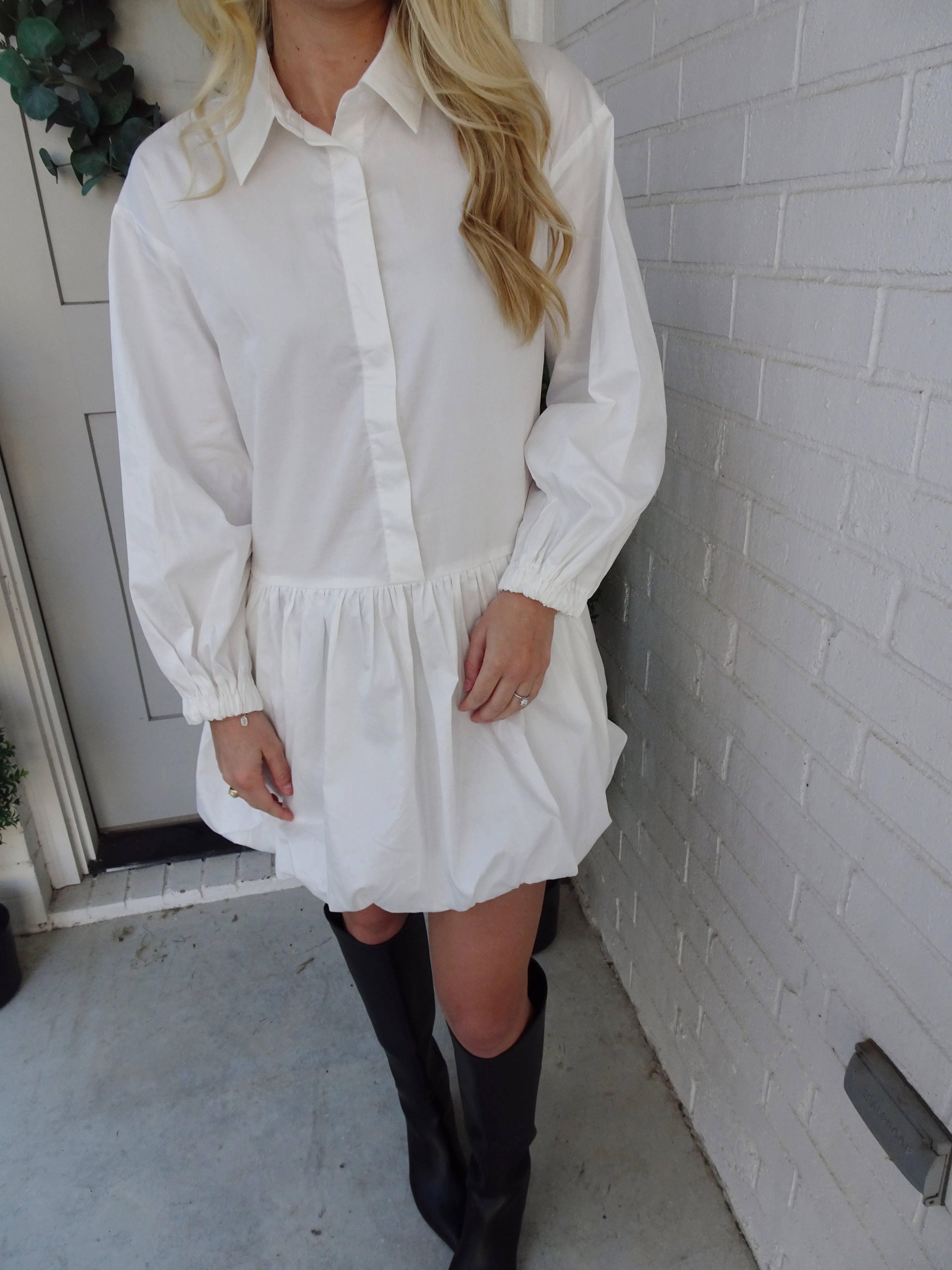 Jordyn Button Up Bubble Dress