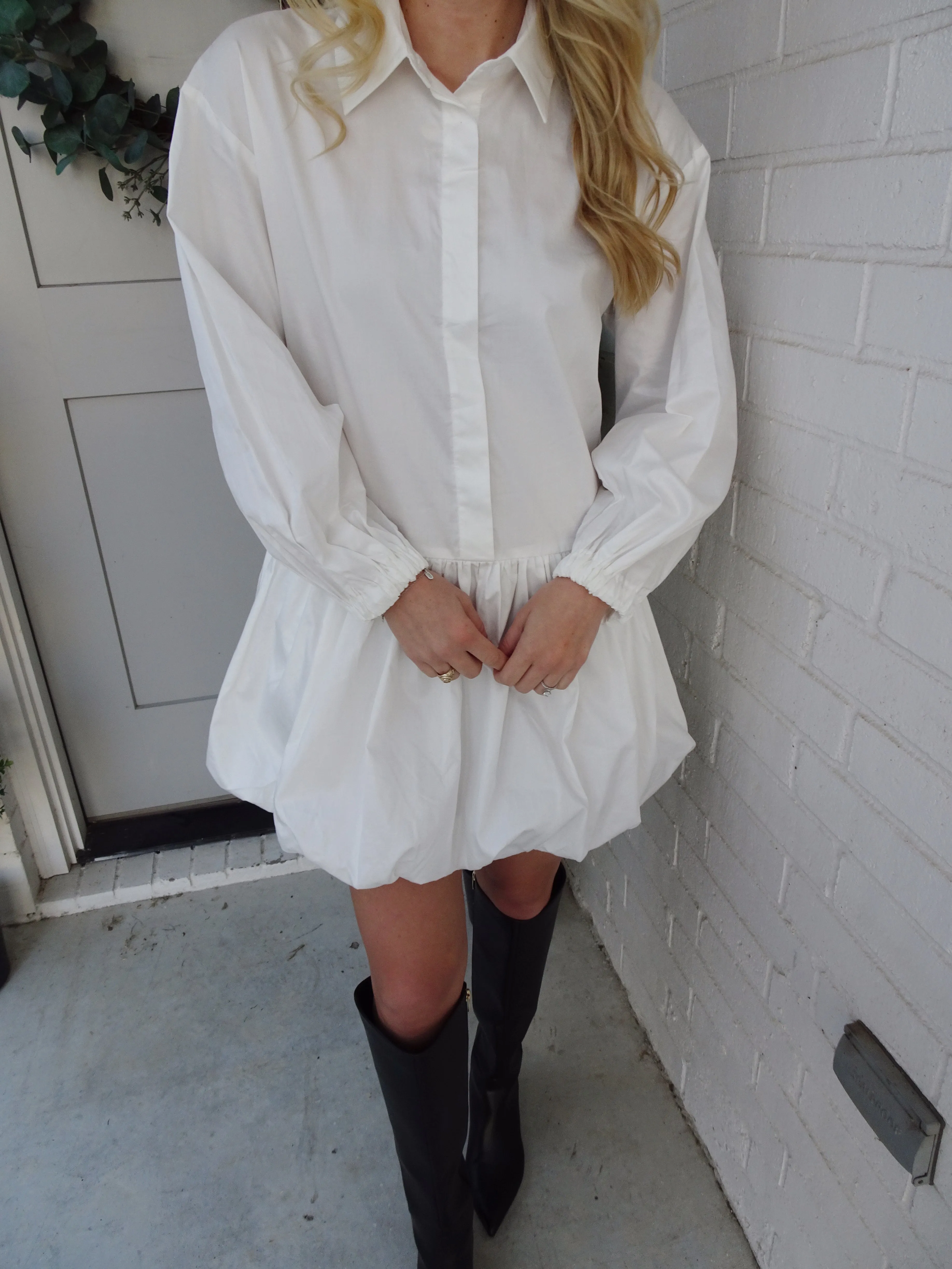 Jordyn Button Up Bubble Dress