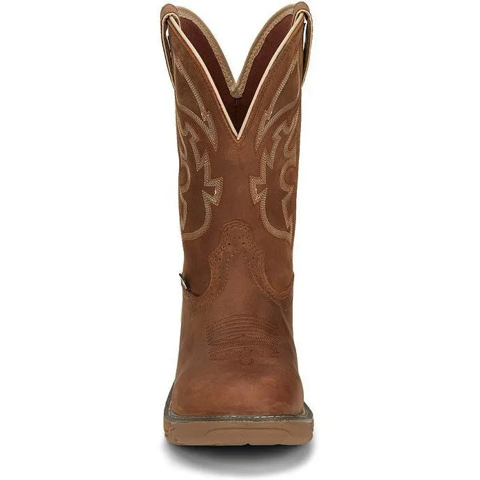 Justin Men's Rush 11" WP Western Work Boot -Tan- WK4330