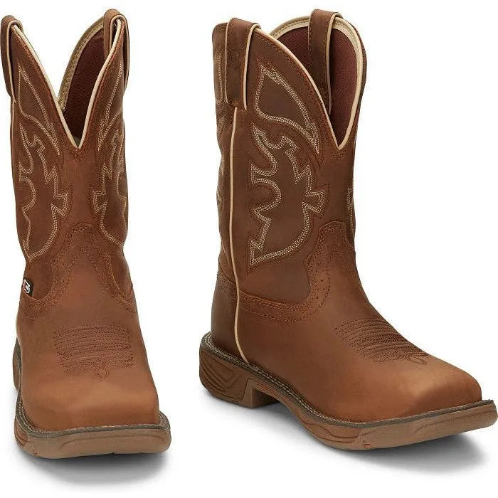 Justin Men's Rush 11" WP Western Work Boot -Tan- WK4330