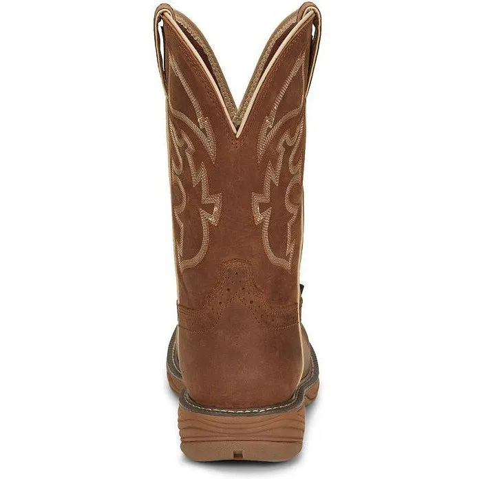 Justin Men's Rush 11" WP Western Work Boot -Tan- WK4330