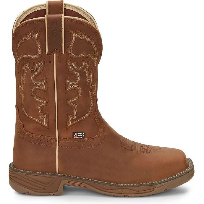 Justin Men's Rush 11" WP Western Work Boot -Tan- WK4330