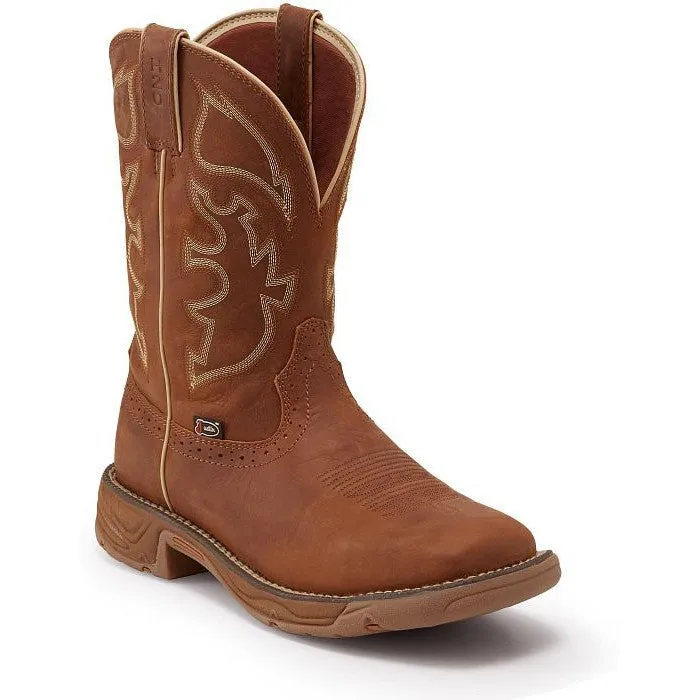 Justin Men's Rush 11" WP Western Work Boot -Tan- WK4330