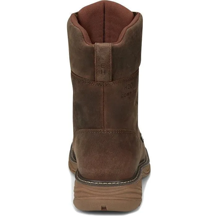 Justin Men's Rush 8" WP Nano Comp Toe Western Work Boot -Brown- SE469