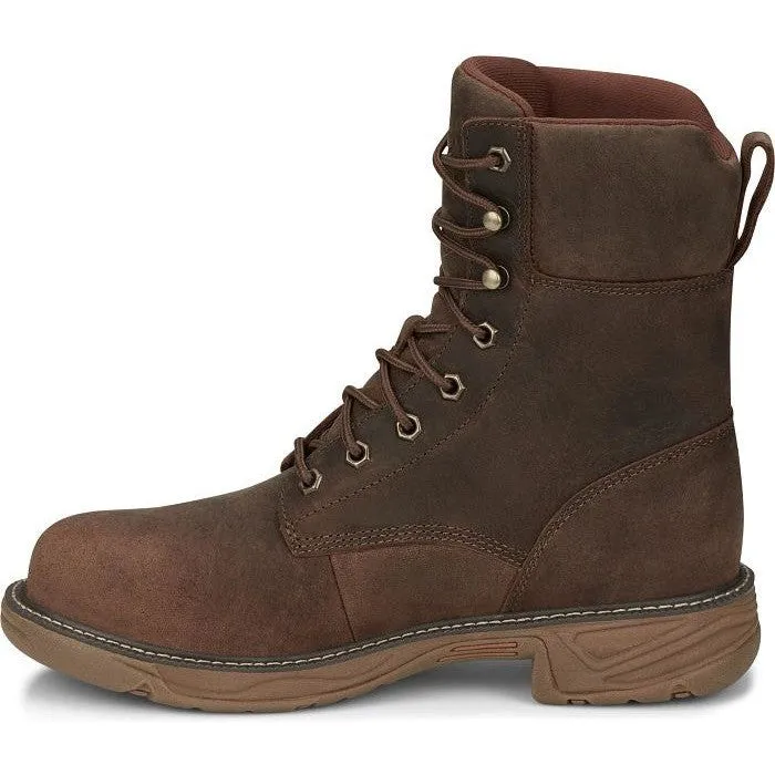 Justin Men's Rush 8" WP Nano Comp Toe Western Work Boot -Brown- SE469