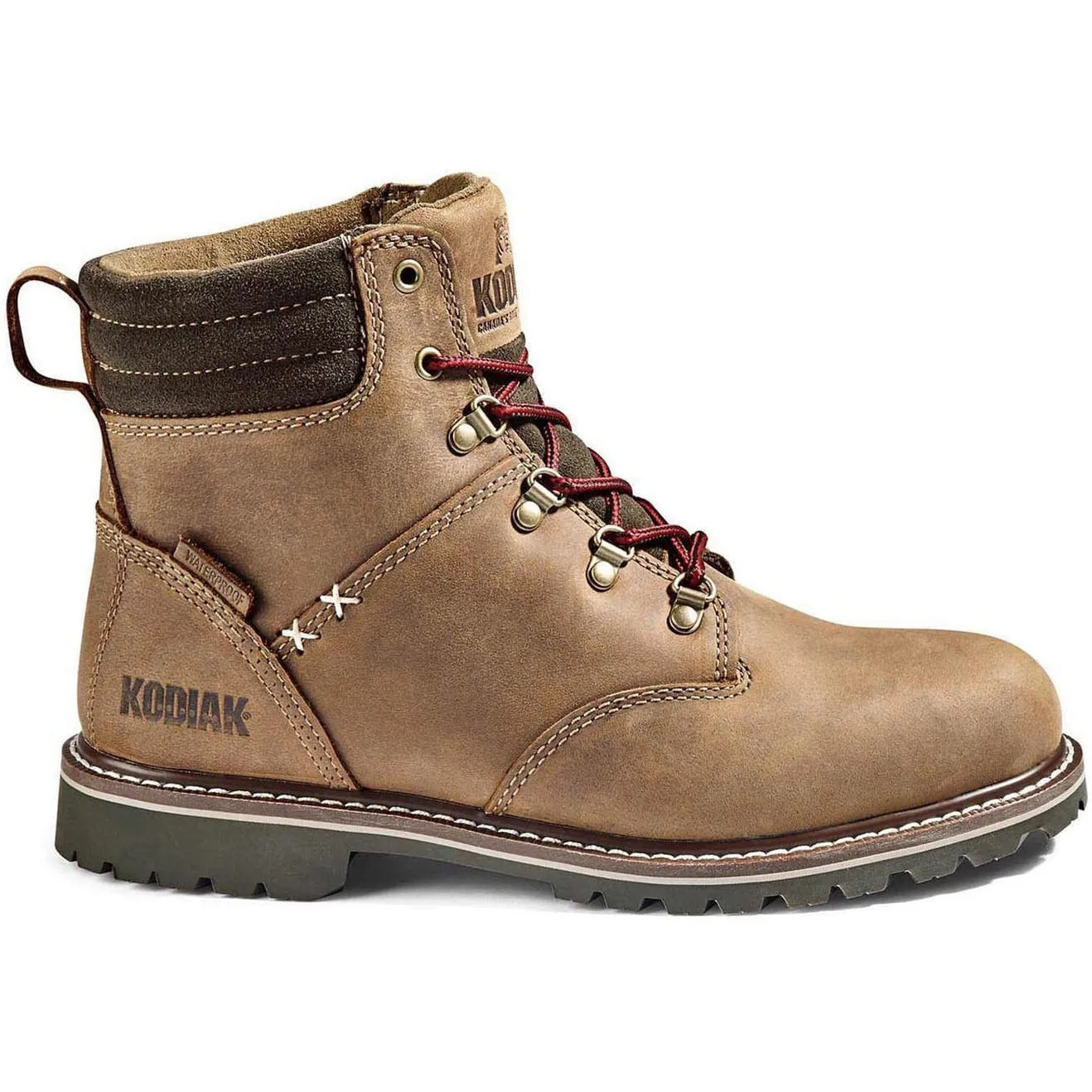 Kodiak Women's Bralorne 6" Waterproof Slip Resistant Safety Work Boot -Brown- 4TDSBN
