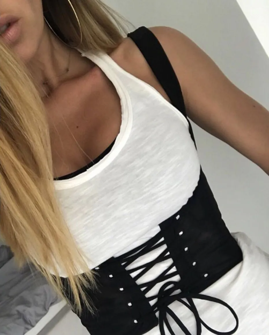 Lace-Up Tank Corset Belt