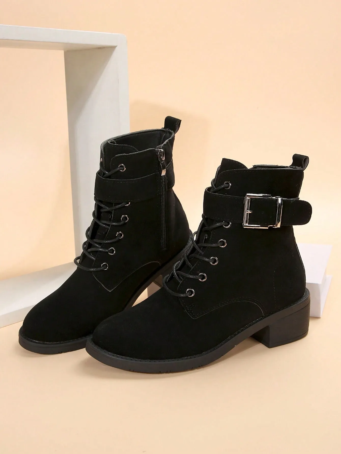 Ladies' Blue Color Workwear High Top British Style Boots