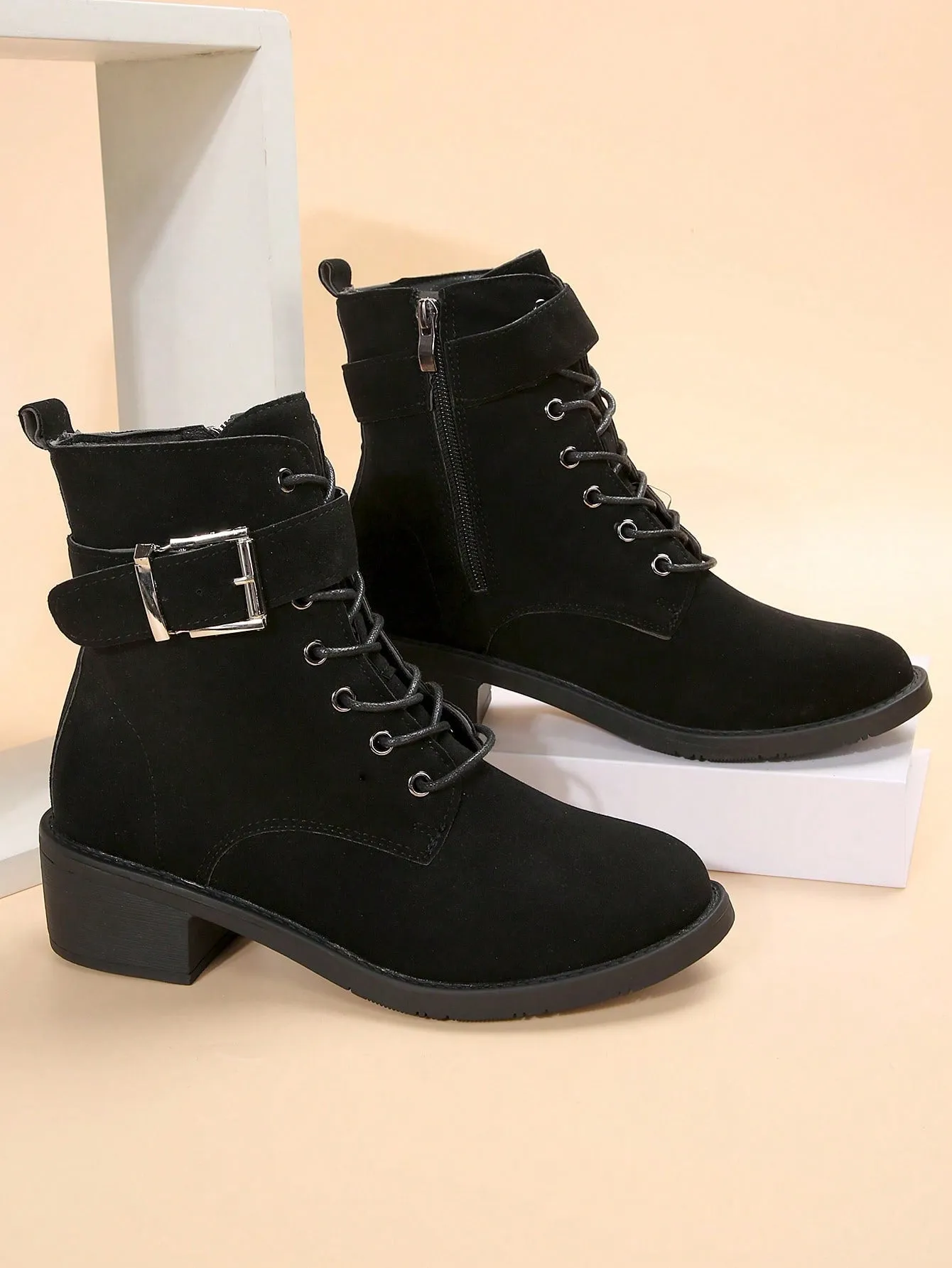 Ladies' Blue Color Workwear High Top British Style Boots