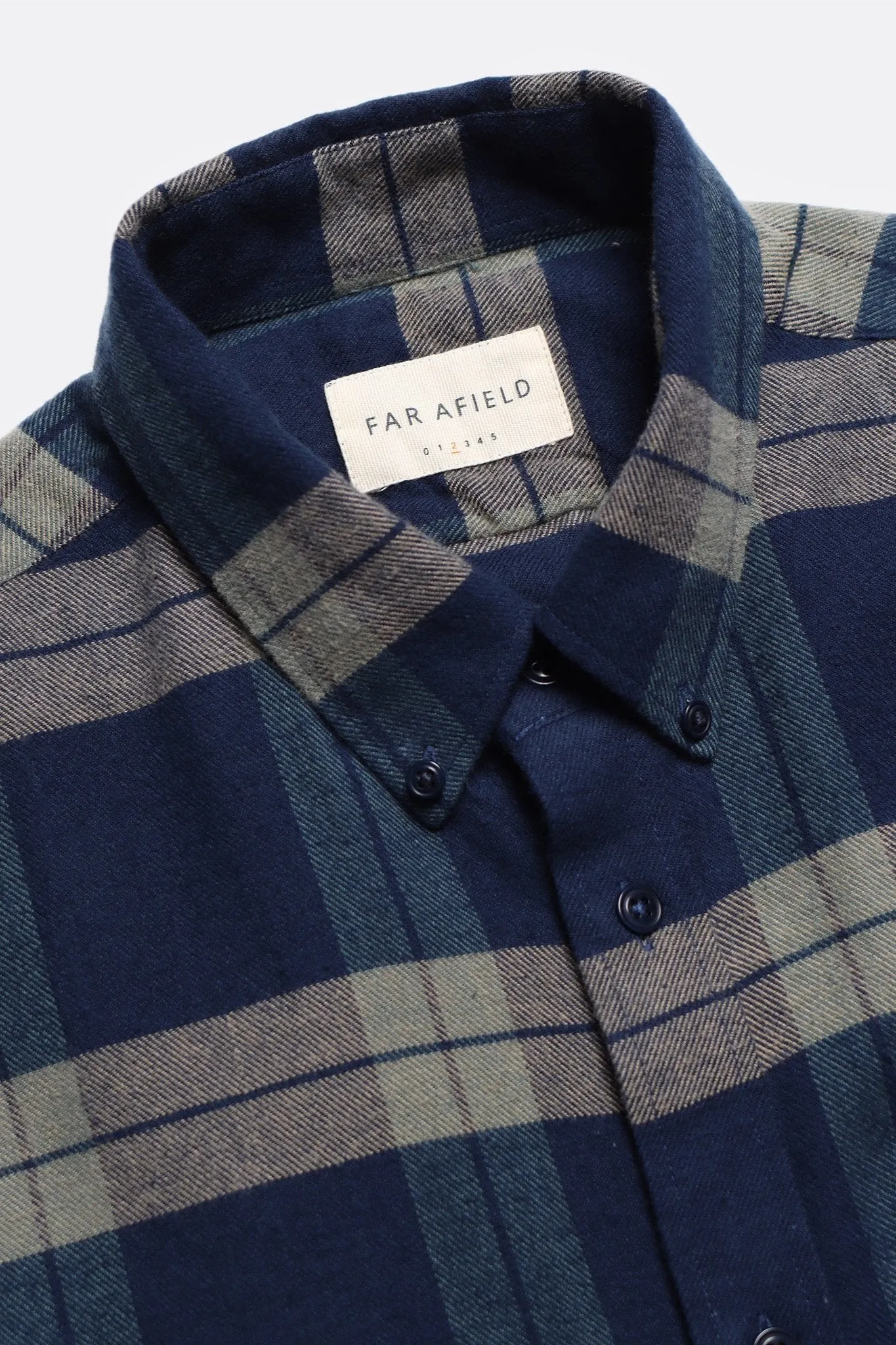 Larry Check Shirt Navy/Cornstalk